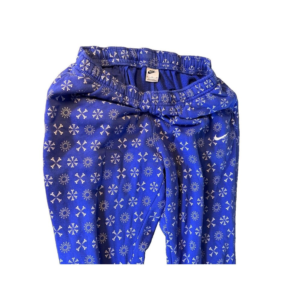 Nike Men's Lounge Pants M Blue Jogger Knit Cotton Elastic Waist XL Pinwheel